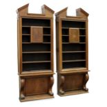 Property of a gentleman - a pair of late 19th / early 20th century French walnut architectural