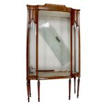 Property of a gentleman - a late Victorian satinwood china display cabinet, door missing,