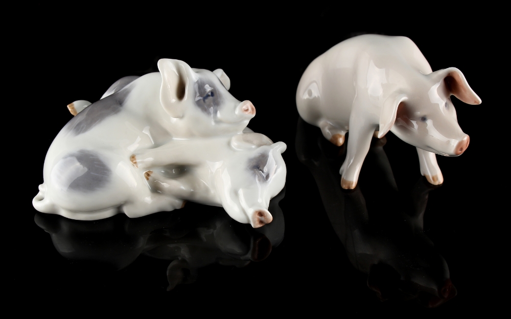 Property of a deceased estate - a Royal Copenhagen model of two piglets, model number 683;