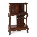 Property of a deceased estate - a Japanese carved hardwood shodana or display cabinet, Meiji