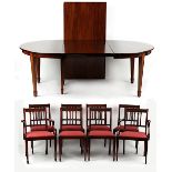 Property of a lady - a late 19th / early 20th century mahogany D-end telescopic extending dining