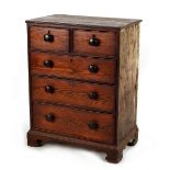 Property of a deceased estate - a Victorian pitch pine narrow chest of two short & three long