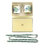 Property of a lady - a pair of porcelain 'Toucans' mugs, by Hermes, in original Hermes fitted box