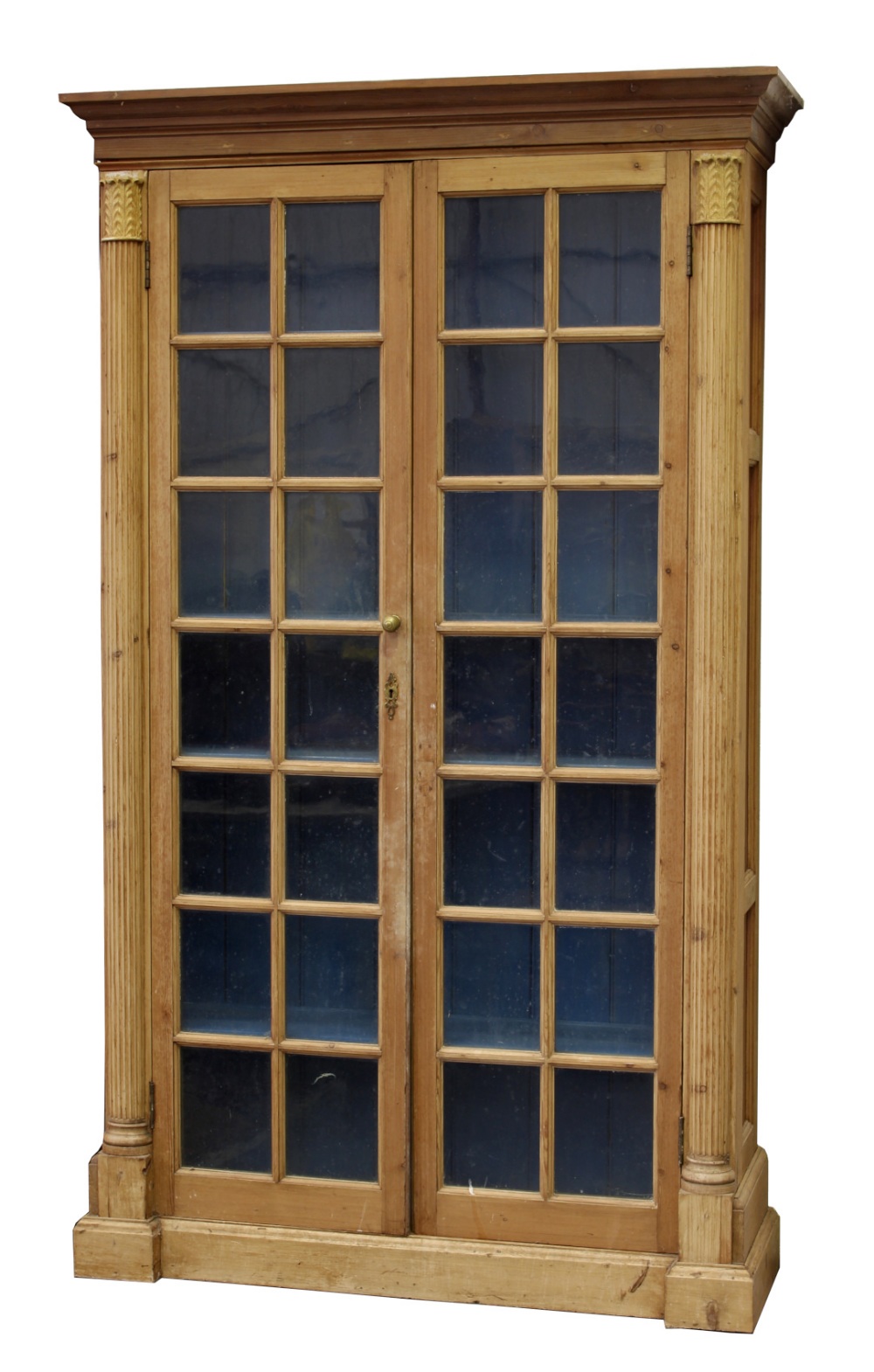 Property of a gentleman - a George III style glazed two-door bookcase, 92ins. (233.5cms.) high, 54.