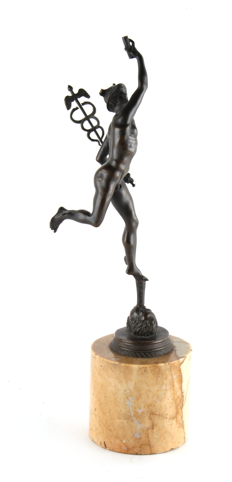 Property of a deceased estate - a 19th century patinated bronze figure of Mercury, after