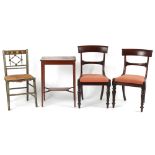 Property of a deceased estate - a pair of early Victorian mahogany bar-back side chairs; together