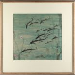 Miss Chien-Ying Chang (Chinese, 1913-2004) - 'FISHES' - watercolour on paper, the painting 15.1 by