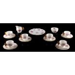 Property of a lady - an early 20th century Aynsley butterfly handled twenty-one piece tea set,