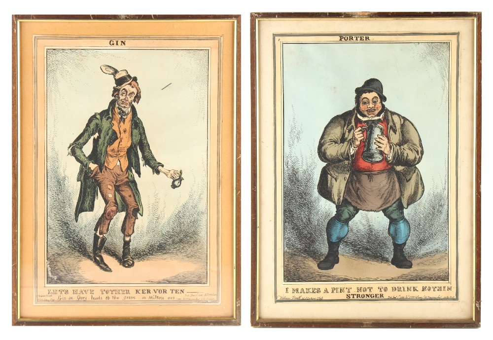 A small collection of 19th century satirical cartoons - HEATH, William - 'PORTER - I MAKES A PINT