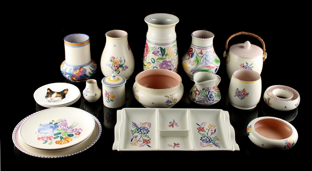 Property of a lady - a collection of nineteen Poole Pottery items including a Carter Stabler Adams