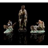 A private collection of Chinese ceramics & works of art - a Chinese Shiwan glazed pottery figure