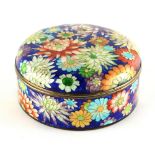 Property of a gentleman - an early 20th century Japanese ginbari cloisonne circular box & cover,