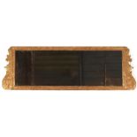 Property of a gentleman - an 18th century gilt framed triple plate landscape overmantel mirror, re-