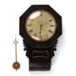 Property of a gentleman - a mid 19th century drop-dial wall clock with single fusee movement, the