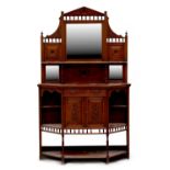 Property of a gentleman - an Edwardian walnut mirror backed chiffonier with carved panels (see