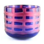 Property of a lady - Christopher Williams (b.1949) - a blue & pink art glass deep bowl, etched '