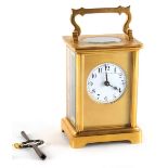 Property of a gentleman - a late 19th / early 20th century French brass cased carriage clock