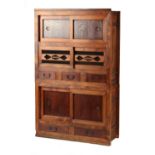 Property of a gentleman - a late 19th / early 20th century Japanese or Korean elm two-part cabinet