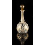 Property of a deceased estate - a 19th century Bohemian gilt decorated white overlaid glass scent