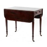 Property of a deceased estate - an early 19th George IV mahogany pembroke table, with end drawer, on