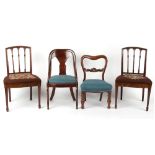 Property of a gentleman - a pair of 19th century mahogany Hepplewhite style side chairs, with floral