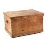 Property of a gentleman - a large 19th century pine storage trunk, 41.5ins. (105cms.) wide (see