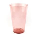 Property of a gentleman - a large pink glass vase, possibly Monart, of tapering cylindrical form
