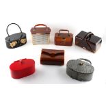 A private collection of handbags from a deceased estate - six assorted American 1950's style box