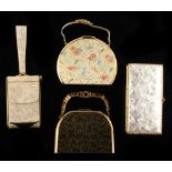 A private collection of handbags from a deceased estate - a Foreign metal compact purse decorated