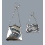 A private collection of handbags from a deceased estate - an early 20th century lady's silver purse,