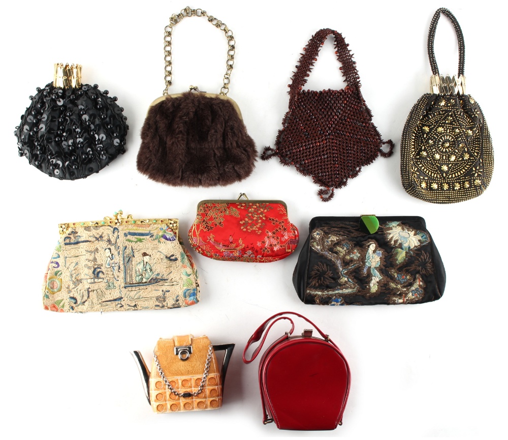 A private collection of handbags from a deceased estate - two Chinese style embroidered clutch