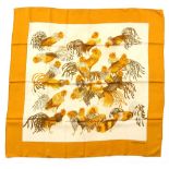 Property of a deceased estate - a Hermes silk scarf - 'Jeunes Coqs', designed by Madame La Torre (