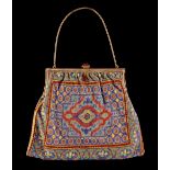 A private collection of handbags from a deceased estate - a large glass microbead handbag with