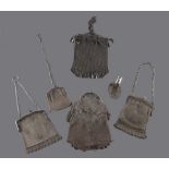 A private collection of handbags from a deceased estate - six assorted metal mesh purses including a