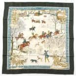 Property of a deceased estate - a Hermes silk scarf - 'L'Hiver', designed by Philippe Ledoux (see