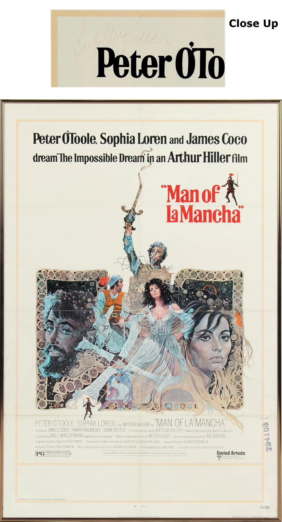 Property of a gentleman - a collection of film posters & ephemera - 'Man of La Mancha' (1972) - 40.5