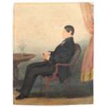 Property of a gentleman - Patrick Wybrant (Irish, 1816-1894) - PORTRAIT OF A GENTLEMAN SITTING AT