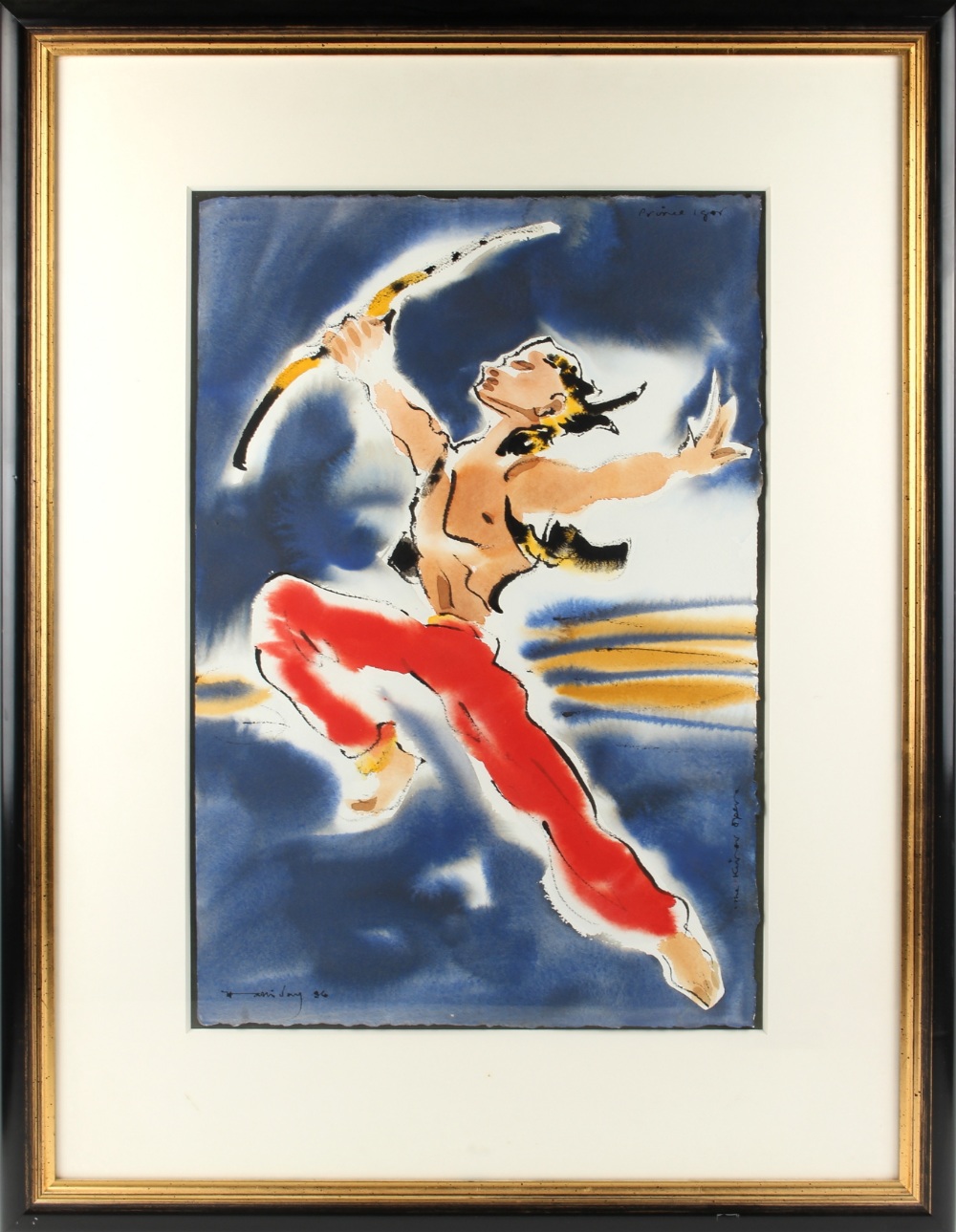 Property of a gentleman - Alan Halliday (b.1952) - 'PRINCE IGOR - WARRIOR CHIEF' - watercolour, 22.5