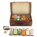 Property of a gentleman - an attache case containing sets of cigarette cards in cigarette cartons (a