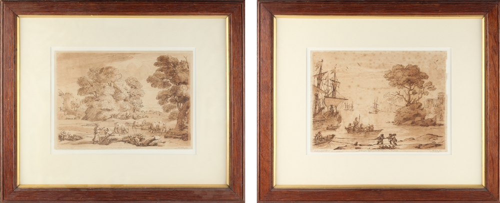 Property of a gentleman - Richard Earlom after Claude le Lorrain - PASTORAL SCENE and HARBOUR