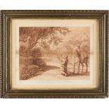 Property of a gentleman - R. Earlom after Claude Lorraine - FIGURE, HORSE AND STAG IN A