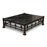 Property of a gentleman - a good quality wrought iron rectangular topped occasional or coffee table,