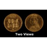 Property of a lady - a private collection of gold coins - a 1887 Queen Victoria gold half sovereign,