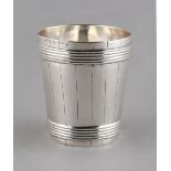 Property of a lady - a George III silver beaker of stylised coopered form, Chester hallmark, date