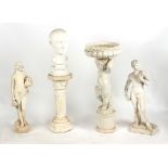 Property of a deceased estate - an Italian white glazed jardiniere modelled as a standing putto,