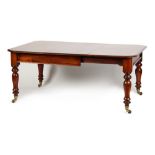 Property of a lady - a Victorian mahogany telescopic extending dining table, with extra leaf, on