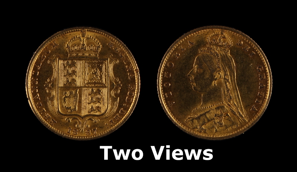 Property of a lady - a private collection of gold coins - a 1887 Queen Victoria gold half sovereign,