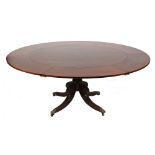 Property of a lady - an early 19th century William IV mahogany & rosewood circular tilt-top dining