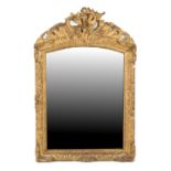 Property of a lady - a 19th century Continental carved giltwood wall mirror, with pierced foliate