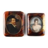 Property of a lady - two late 19th / early 20th century decorative portrait miniatures, in